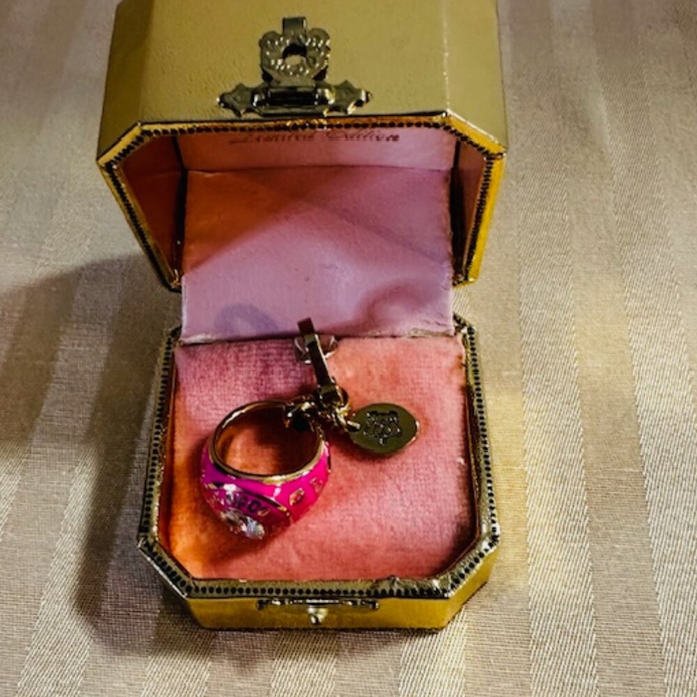 Juicy Couture Pink Class Ring Charm Rare Retired YJRU3821 Limited Edition 2010